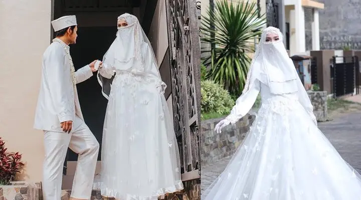 10 Model Baju Akad Nikah Syari Sederhana untuk Hari Bahagia Anda