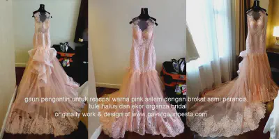 Inspirasi Gaun Pengantin Muslimah Warna Pink yang Cantik dan Romantis