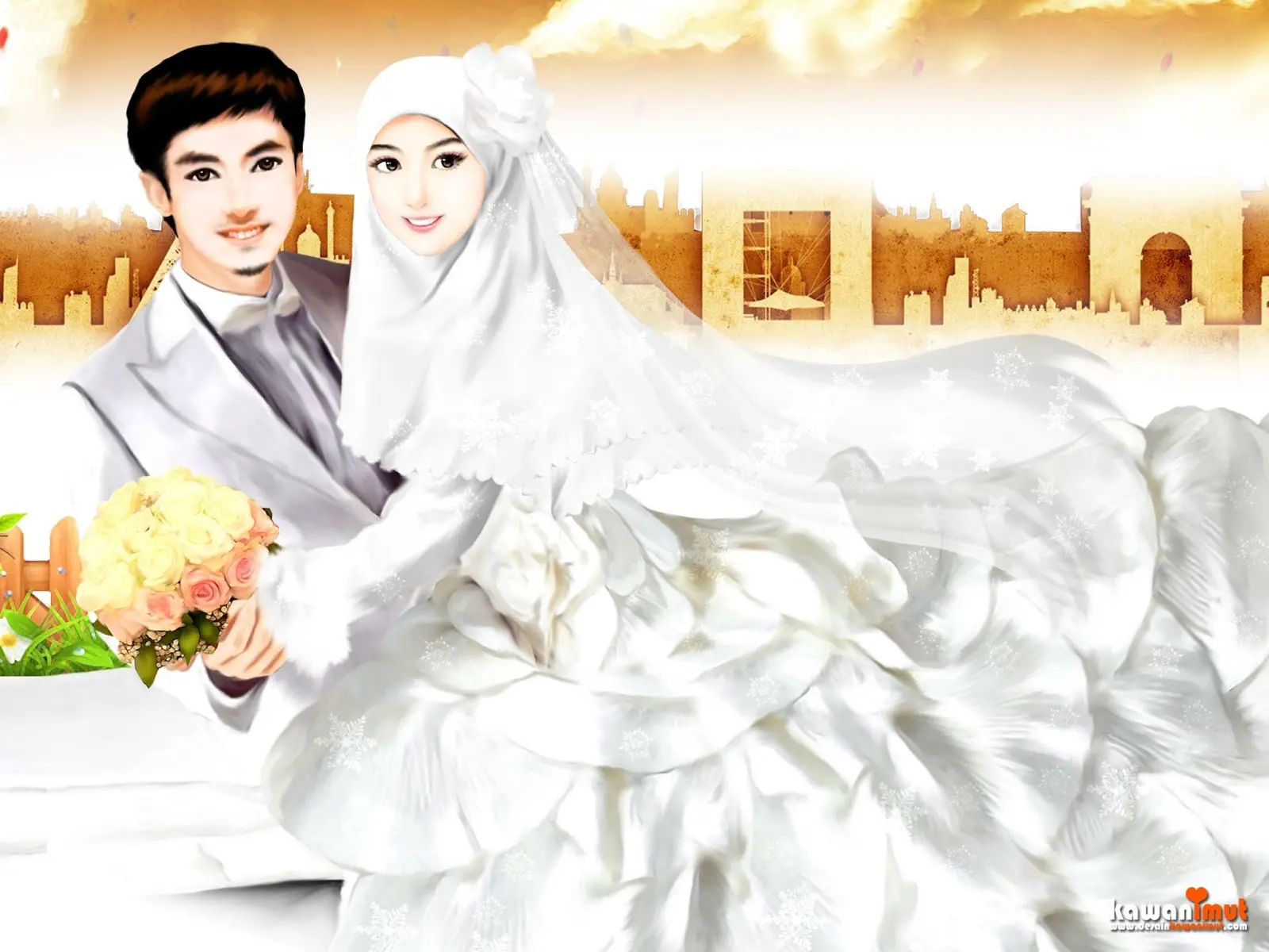 7 Gaun Pengantin Muslimah Bercadar Terbaik Untuk Pernikahan Impian Anda